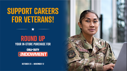 Pilot Company and Call of Duty Endowment kick off roundup campaign in stores to support veteran careers.
